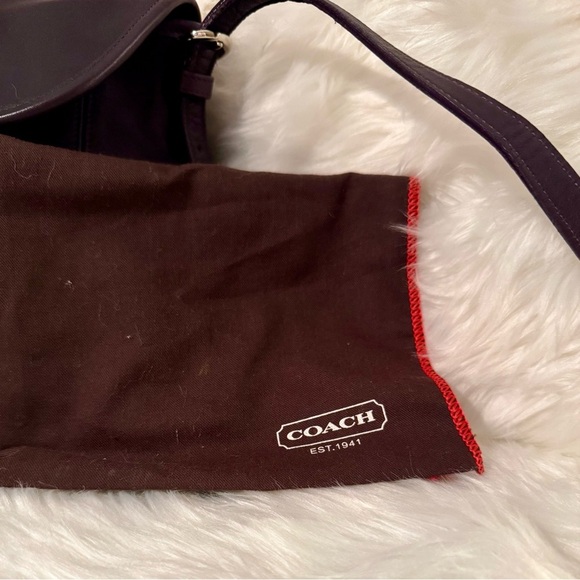 Coach Blackish Deep Purple Leather Women's Bag - Picture 9 of 10